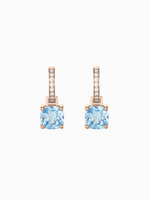 Load image into Gallery viewer, Wylie Earrings (Sky Blue Topaz) - Rose Gold Plated
