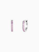 Load image into Gallery viewer, Wilma Earrings (Pink Sapphire) - Rhodium Plated
