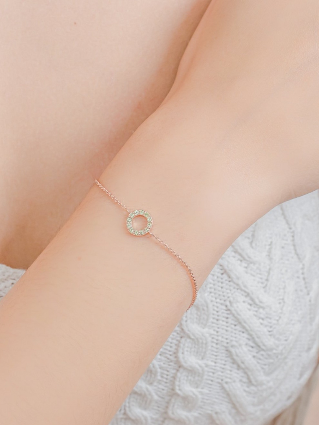 Fiona Bracelet (Peridot) - Rose Gold Plated