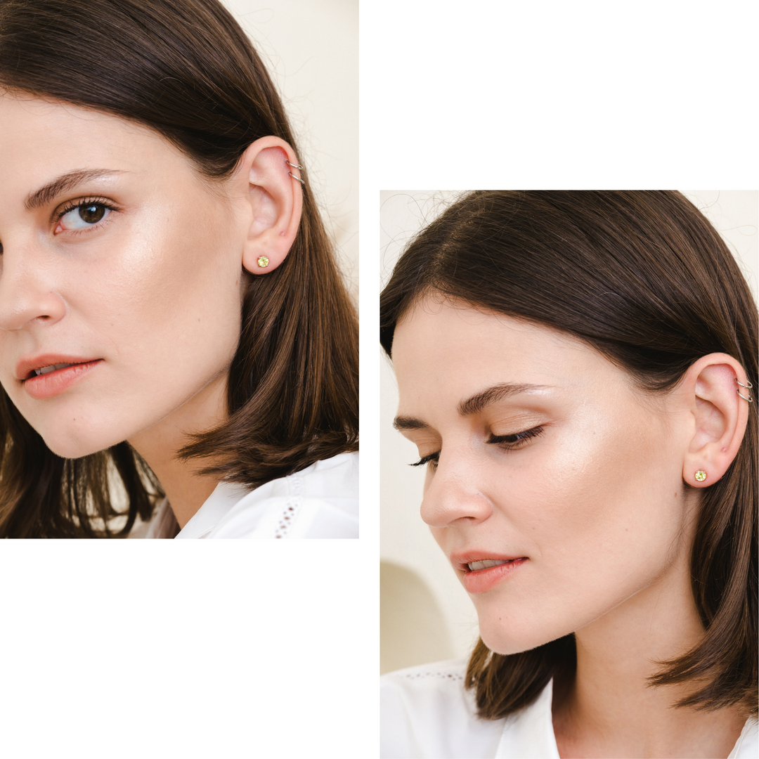 Lynn Earring (Peridot) - Rose Gold Plated