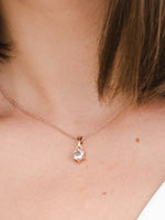 Load image into Gallery viewer, Bianca Necklace (Aquamarine) - Rose Gold Plated
