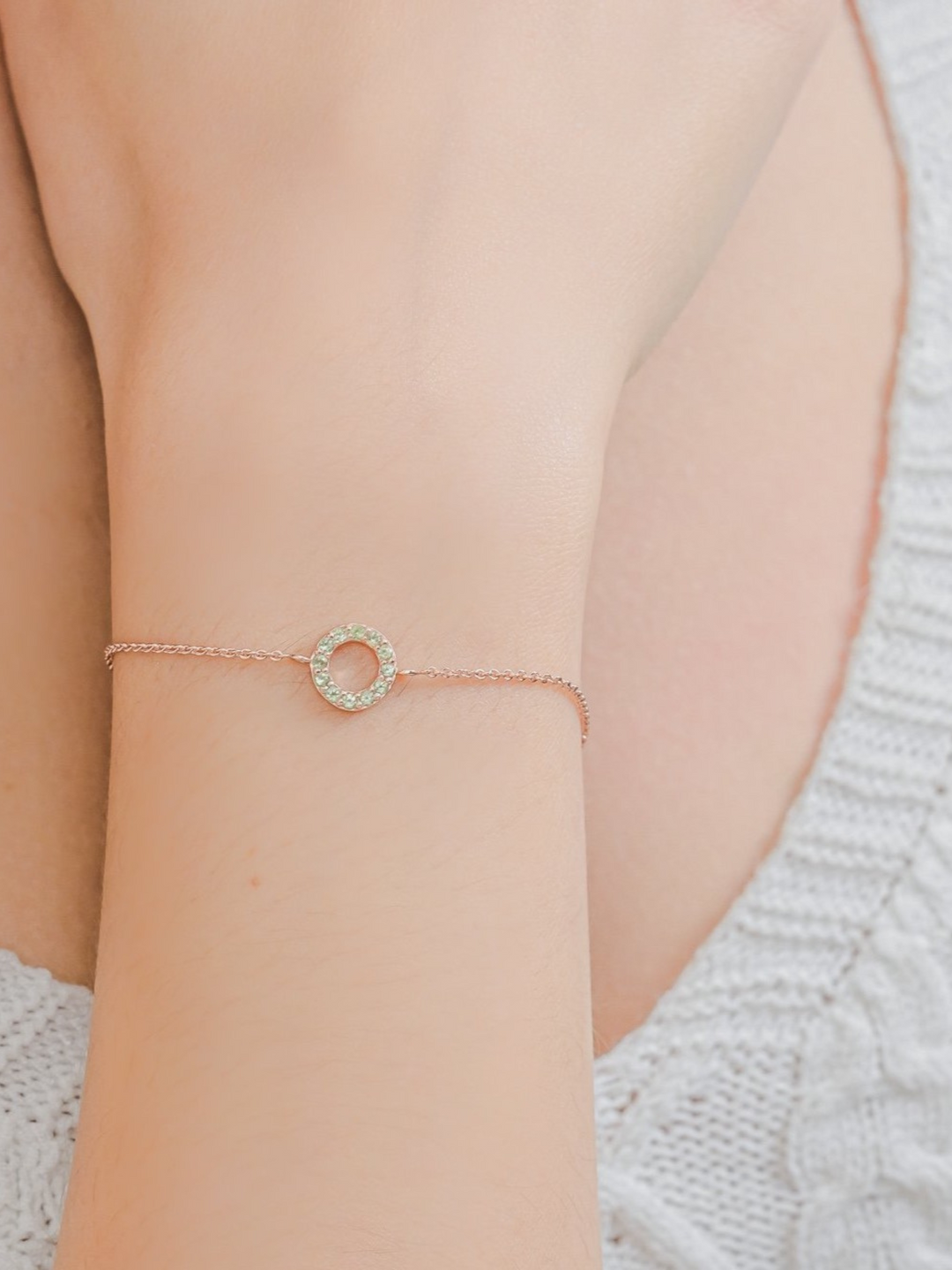 Fiona Bracelet (Peridot) - Rose Gold Plated