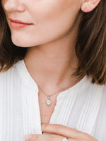 Load image into Gallery viewer, Leanne Necklace (Rose Quartz) - Rhodium Plated
