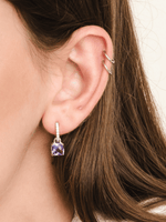 Load image into Gallery viewer, Wylie Earrings (Amethyst) - Rhodium Plated
