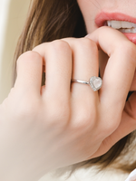 Load image into Gallery viewer, Leanne Ring (Rose Quartz) - Rhodium Plated
