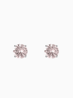 Load image into Gallery viewer, Lynn Earring (Rose Quartz) - Rhodium Plated

