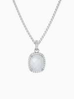 Load image into Gallery viewer, Laria Necklace (Grey Moonstone) - Rhodium Plated
