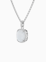 Load image into Gallery viewer, Laria Necklace (Grey Moonstone) - Rhodium Plated

