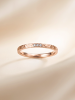 Load image into Gallery viewer, Althea Trio Hammered Diamond Band - 18K Rose Gold
