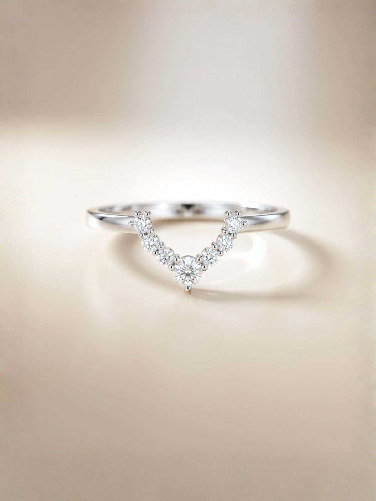 Yana ring (zirconia)   rhodium plated