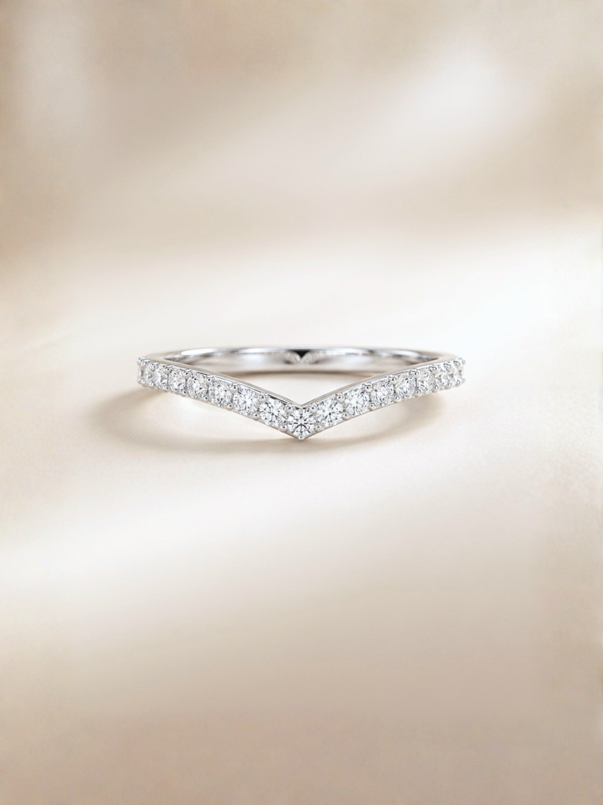 Yiru ring (zirconia)   rhodium plated