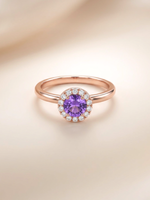 Load image into Gallery viewer, Lydia Ring (Amethyst) - Rose Gold Plated
