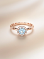 Load image into Gallery viewer, Lydia Ring (Aquamarine) - Rose Gold Plated
