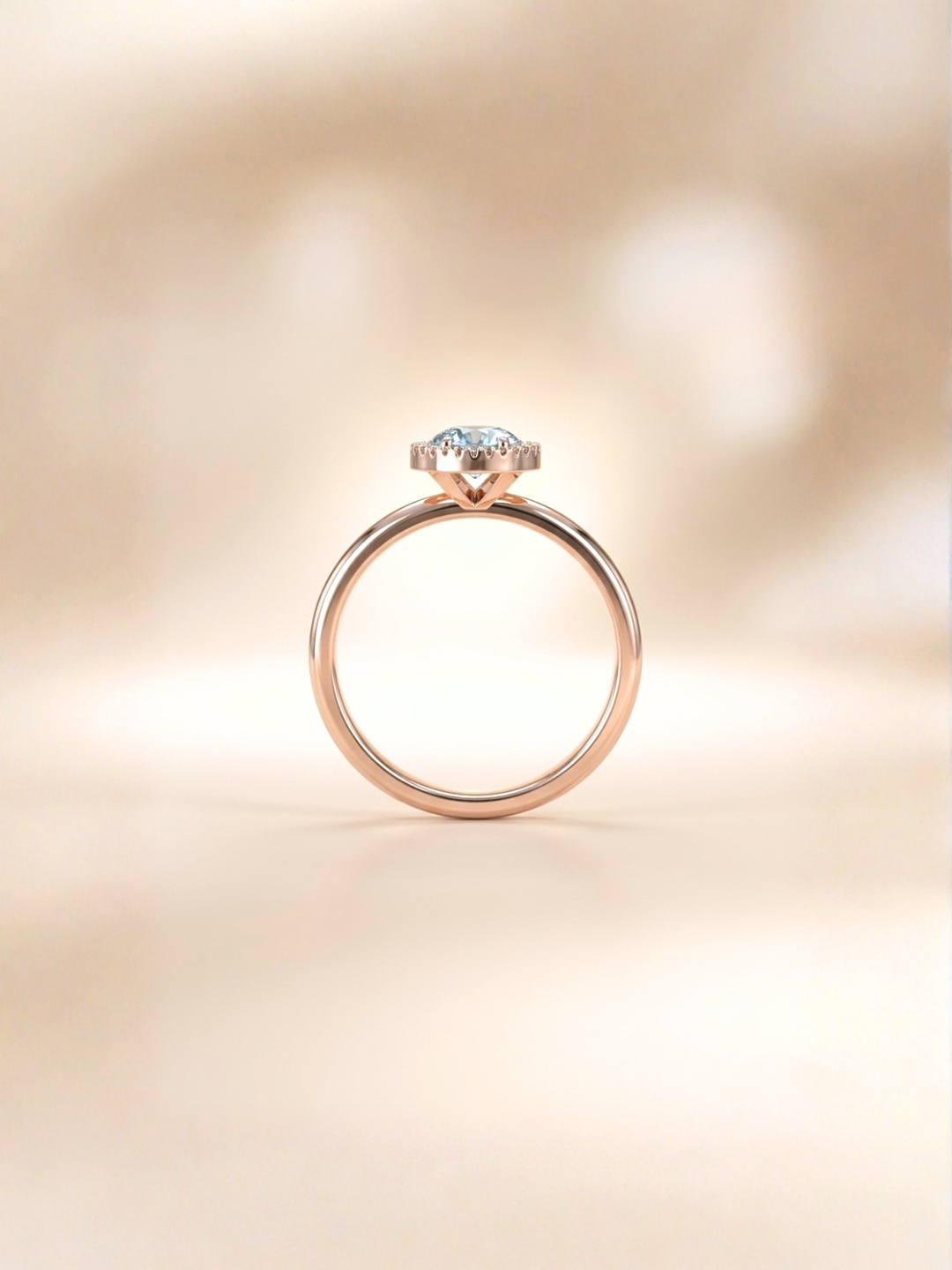Lydia Ring (Aquamarine) - Rose Gold Plated