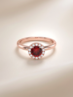 Load image into Gallery viewer, Lydia Ring (Garnet) - Rose Gold Plated
