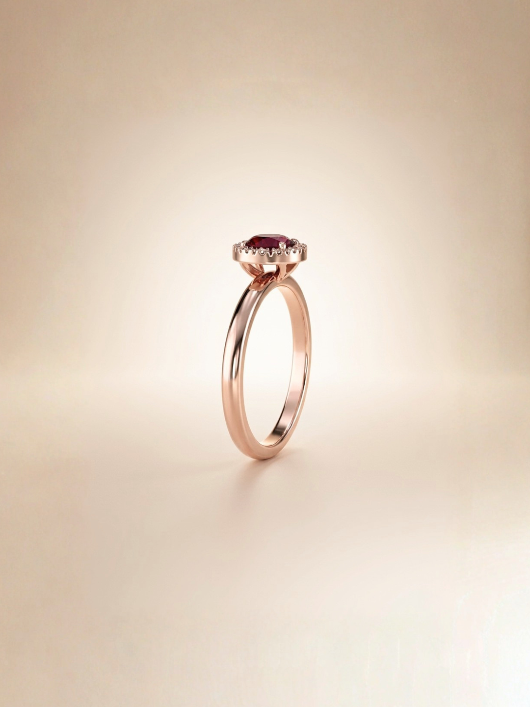 Lydia Ring (Garnet) - Rose Gold Plated