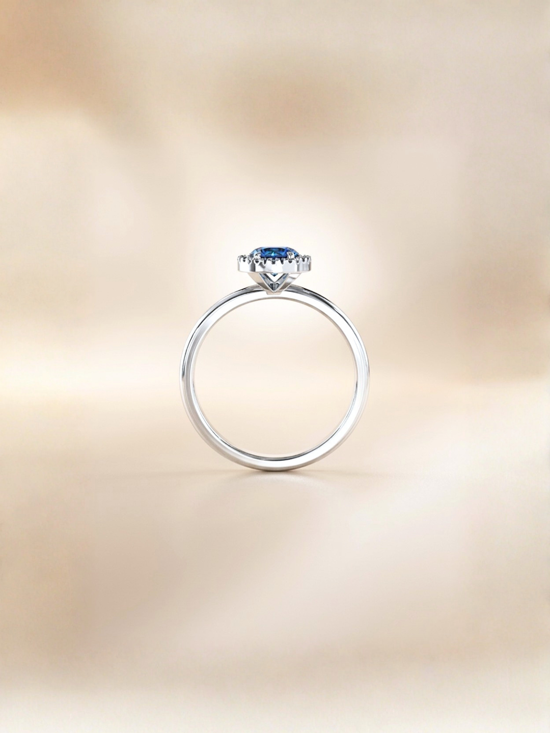 Lydia Ring (London Blue Topaz) - Rhodium Plated