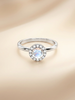 Load image into Gallery viewer, Lydia Ring (Moonstone) - Rhodium Plated
