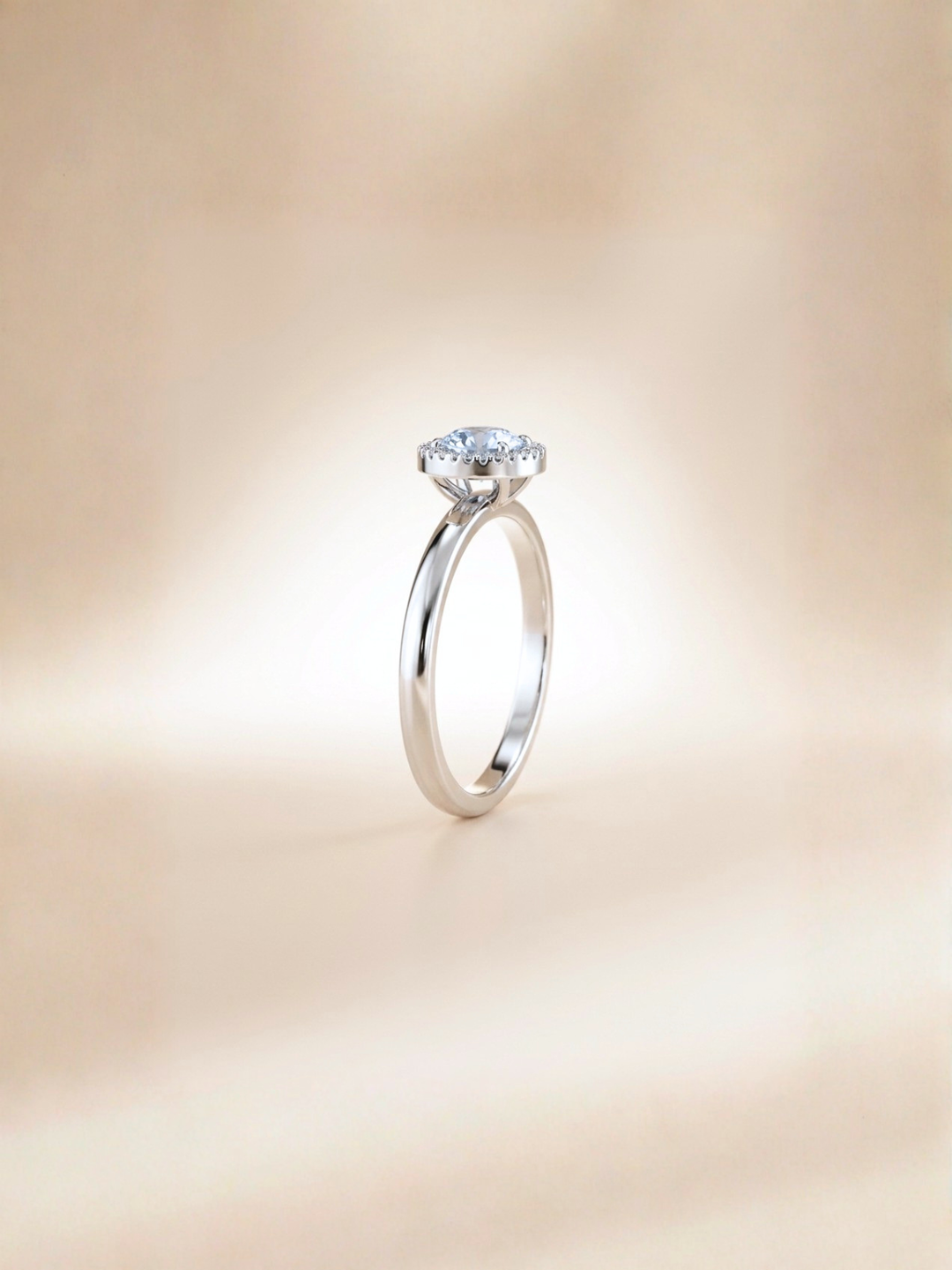 Lydia Ring (Moonstone) - Rhodium Plated