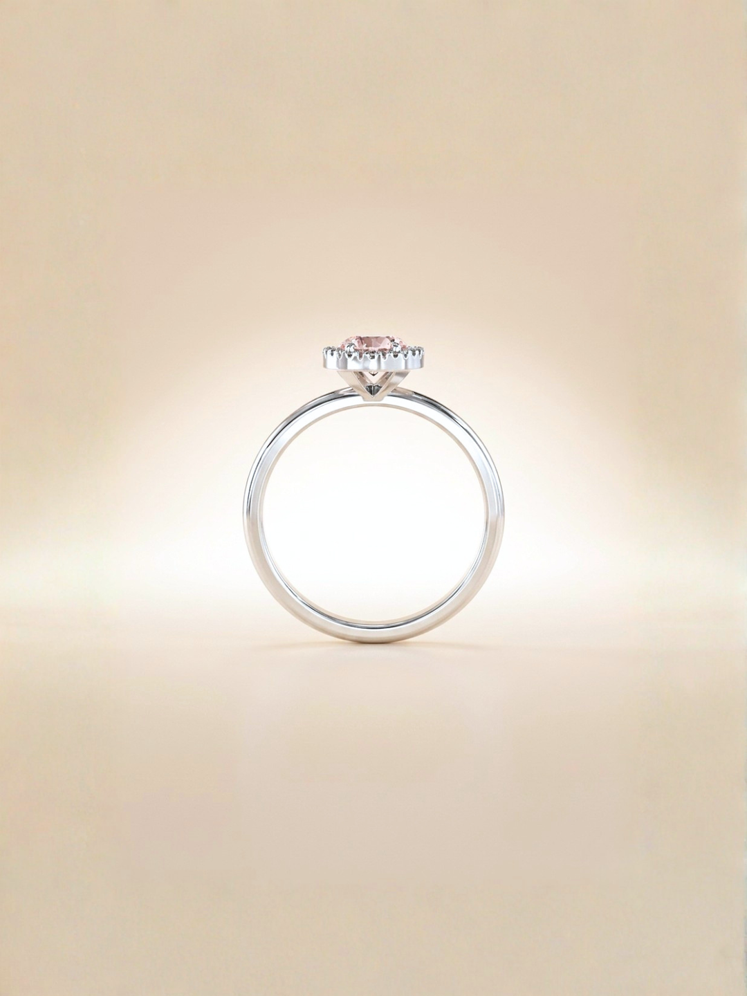 Lydia Ring (Rose Quartz) - Rhodium Plated