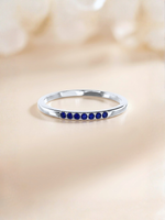 Load image into Gallery viewer, Esther Ring (Blue Sapphire) - Rhodium Plated
