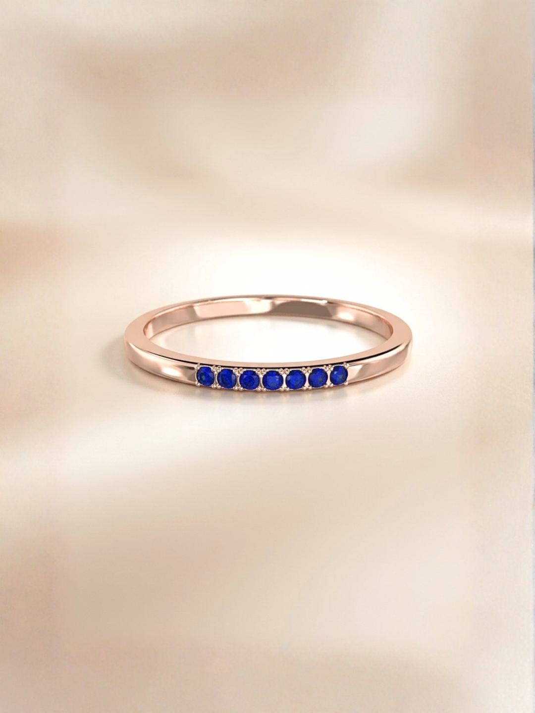 Esther Ring (Blue Sapphire) - Rose Gold Plated