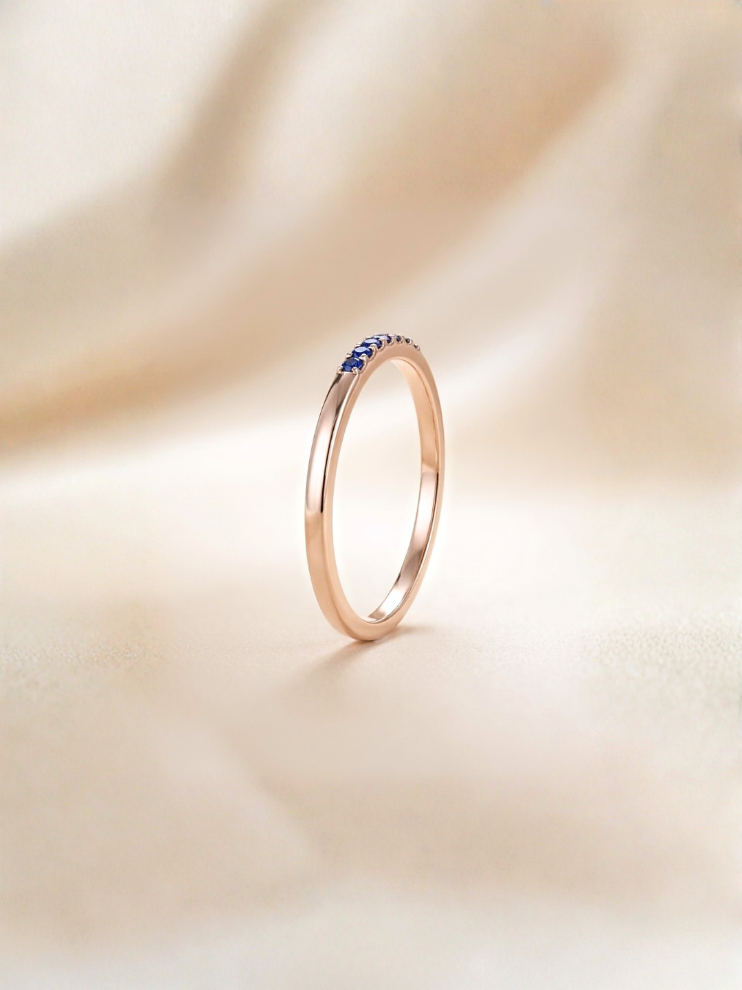 Esther Ring (Blue Sapphire) - Rose Gold Plated