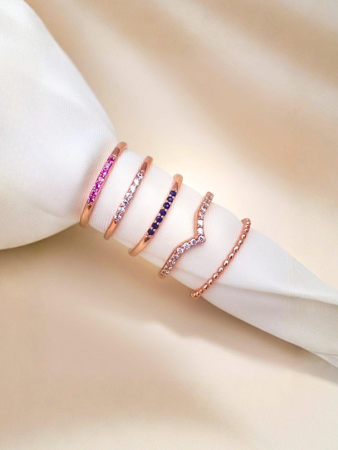 Esther Ring (Pink Sapphire) - Rose Gold Plated