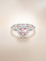Load image into Gallery viewer, Leanne Ring (Rose Quartz) - Rhodium Plated
