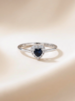 Load image into Gallery viewer, 0.24ct Blue Sapphire Ring (Heart Shape)
