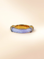Load image into Gallery viewer, Natural White &amp; Lavender Jade with Diamonds - 18K Solid Gold
