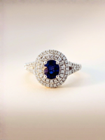 Load image into Gallery viewer, 0.7ct Oval Royal Blue Sapphire Ring (AIGS Certificate)
