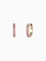 Load image into Gallery viewer, Wilma Earrings (Pink Sapphire) - Rose Gold Plated
