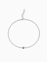 Load image into Gallery viewer, Fleur Bracelet (London Blue Topaz) - Rhodium Plated
