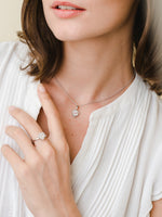 Load image into Gallery viewer, Leanne Necklace (Rose Quartz) - Rhodium Plated
