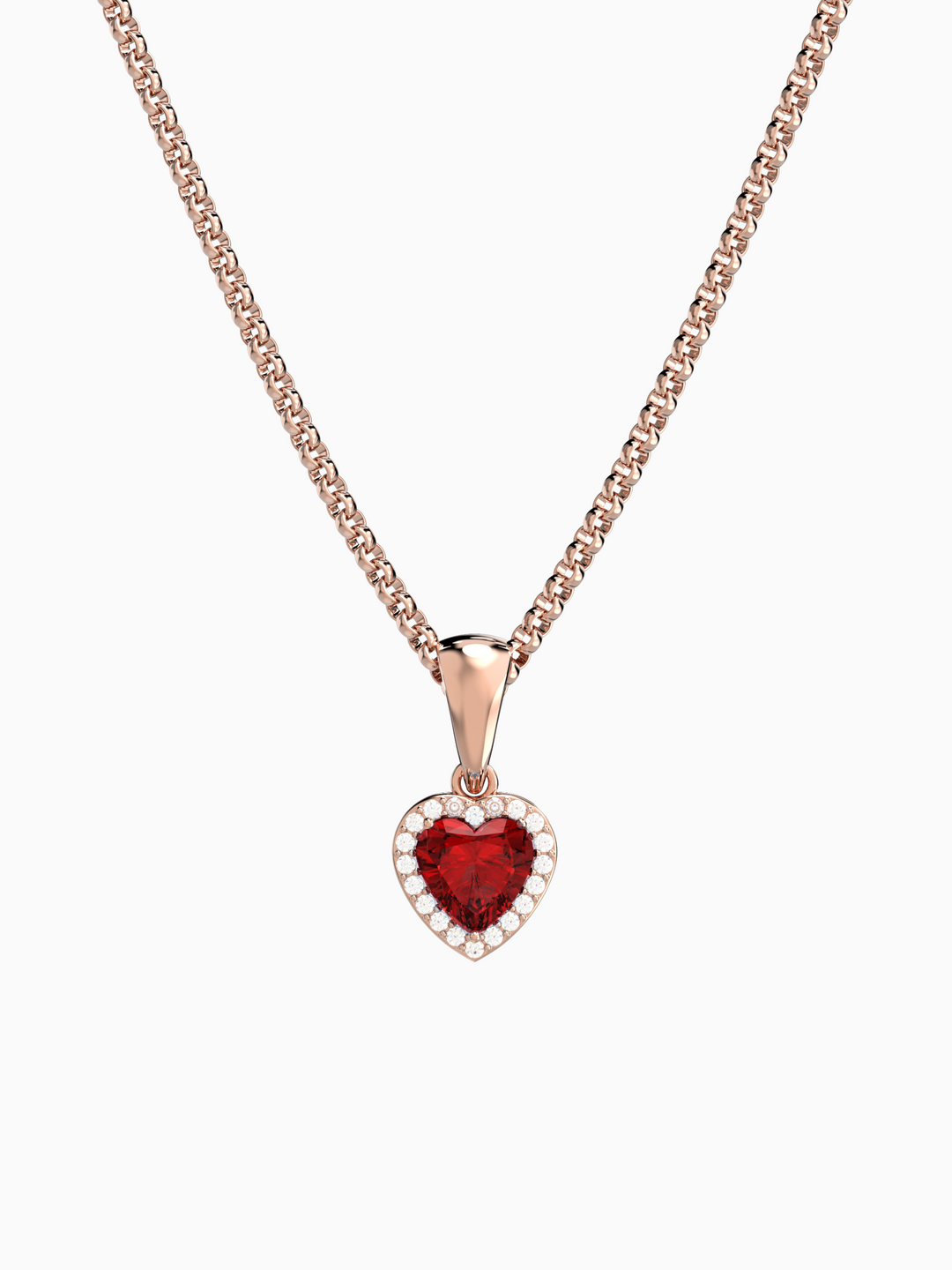 Leanne Necklace (Garnet) - Rose Gold Plated