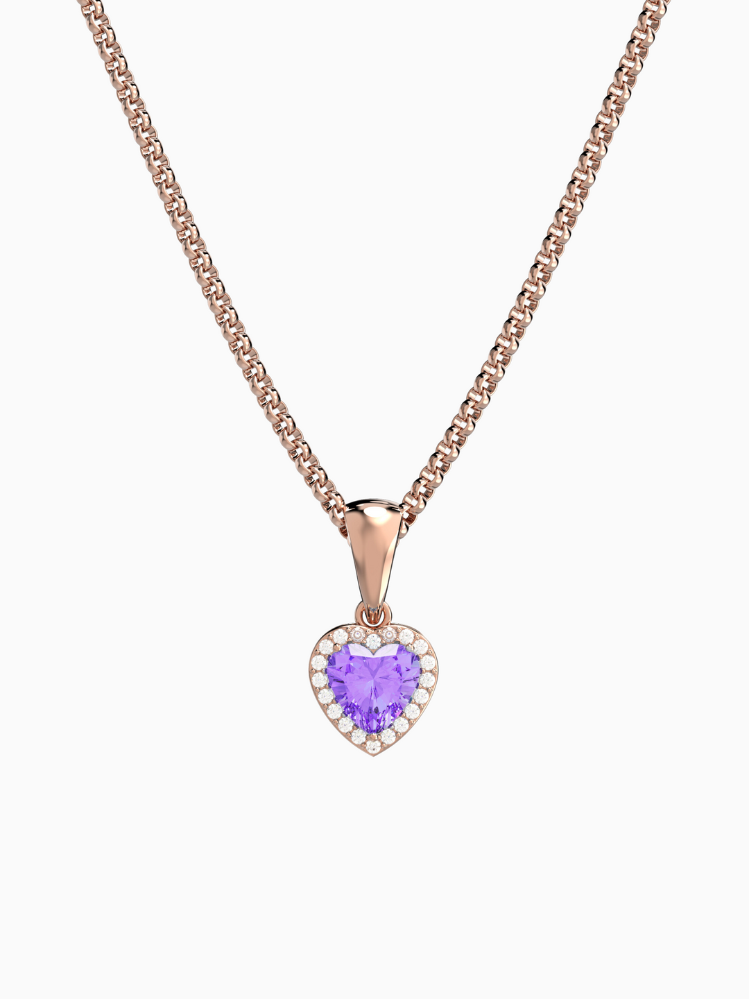 Leanne Necklace (Amethyst) - Rose Gold Plated