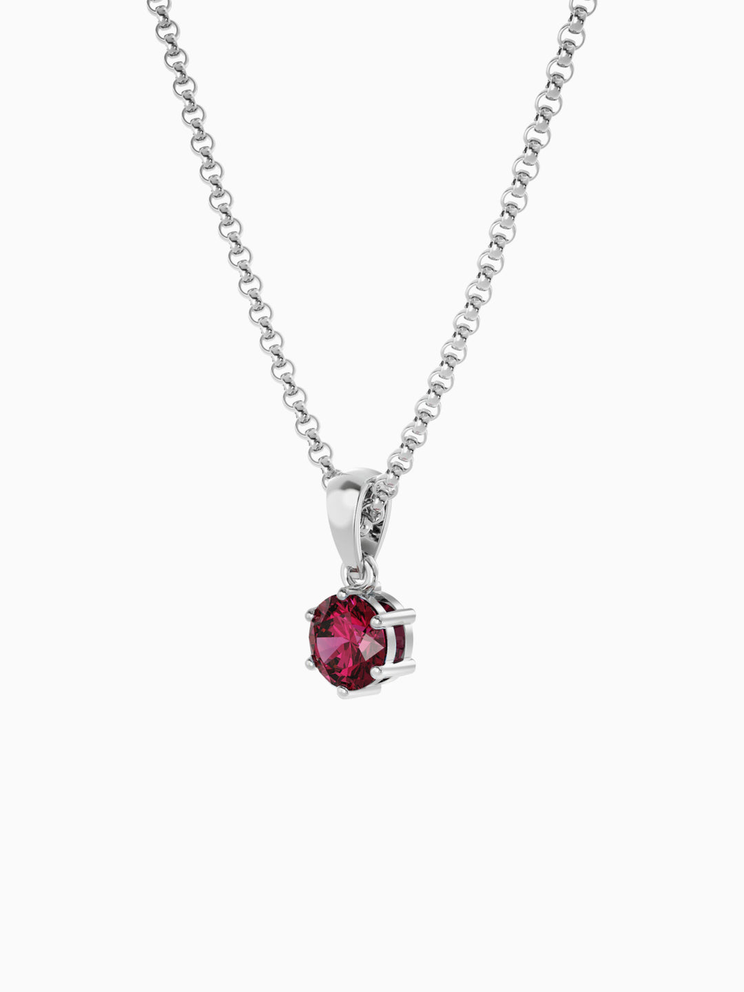 Bianca Necklace (Rhodolite Garnet) - Rhodium Plated