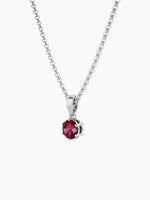 Load image into Gallery viewer, Bianca Necklace (Rhodolite Garnet) - Rhodium Plated
