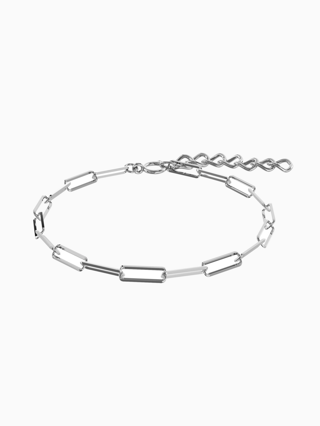 Mae Link Bracelet - Rhodium Plated
