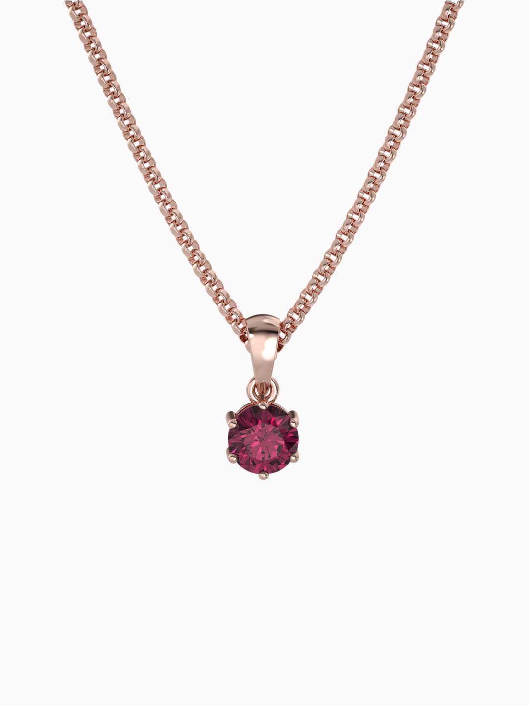 Bianca Necklace (Rhodolite Garnet) - Rose Gold Plated