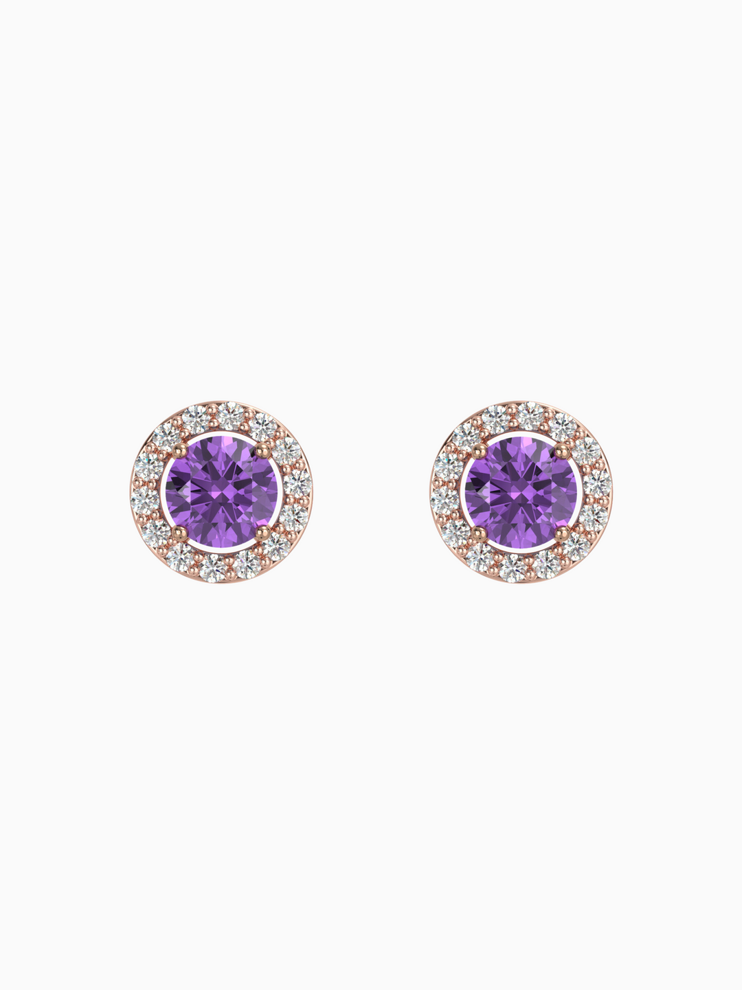 Lydia Earring (Amethyst) - Rose Gold Plated