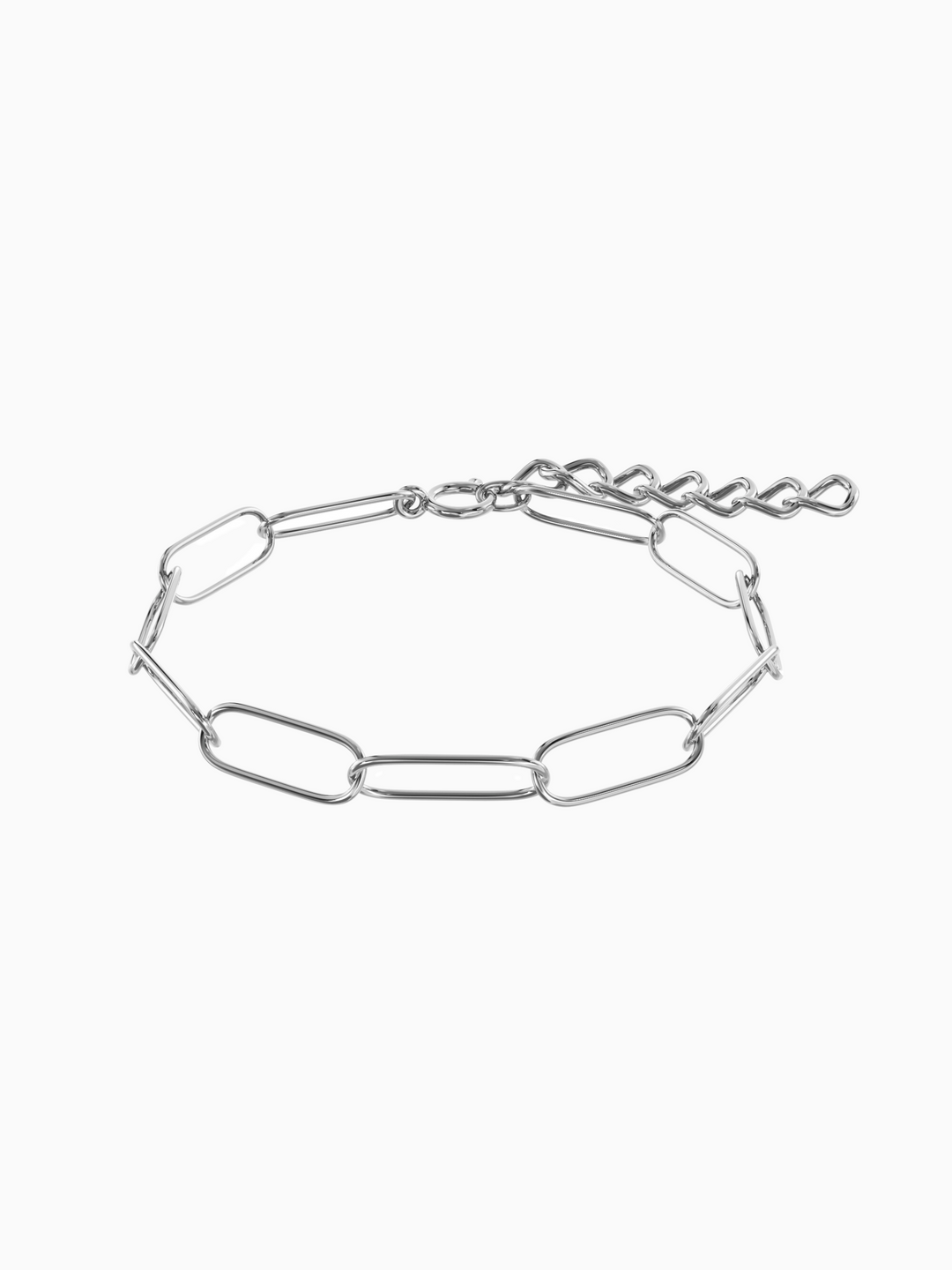 Mabel Link Thick Bracelet - Rhodium Plated
