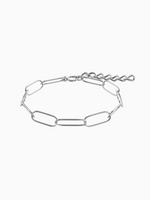 Load image into Gallery viewer, Mabel Link Thick Bracelet - Rhodium Plated

