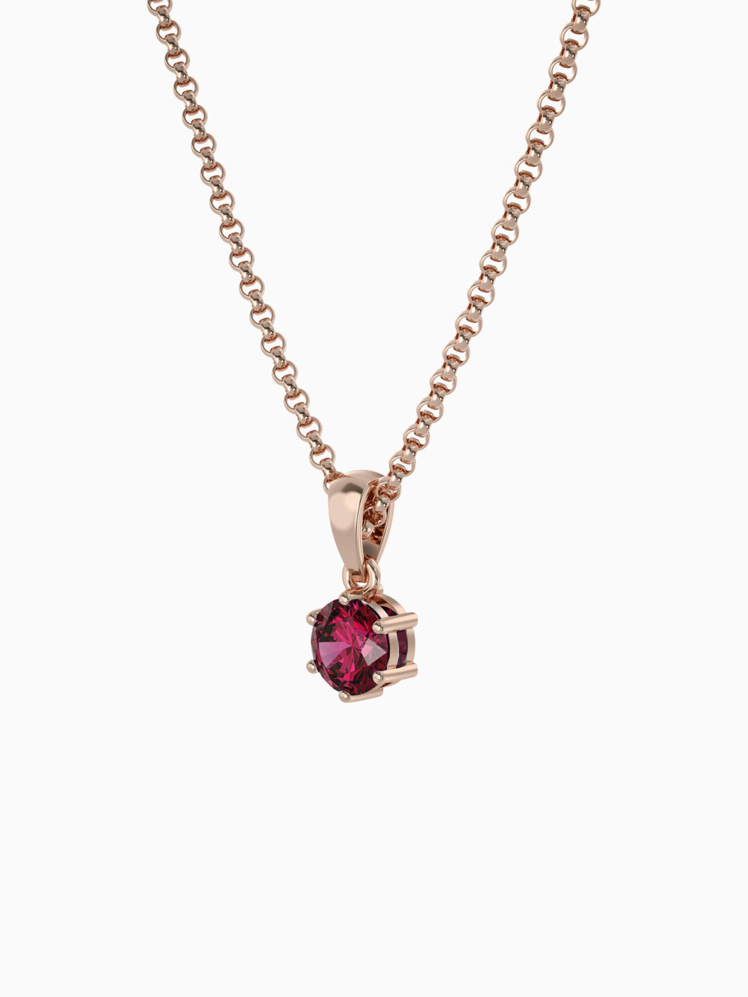 Bianca Necklace (Rhodolite Garnet) - Rose Gold Plated
