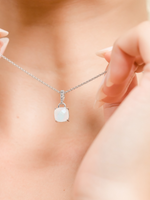 Load image into Gallery viewer, Felicia Necklace (Moonstone) - Rhodium Plated
