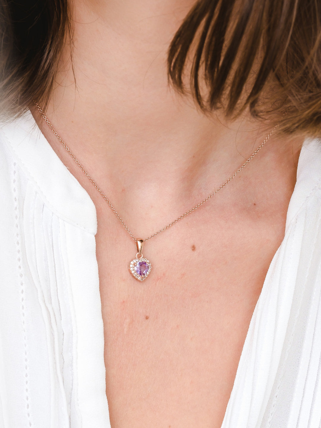Leanne Necklace (Amethyst) - Rose Gold Plated