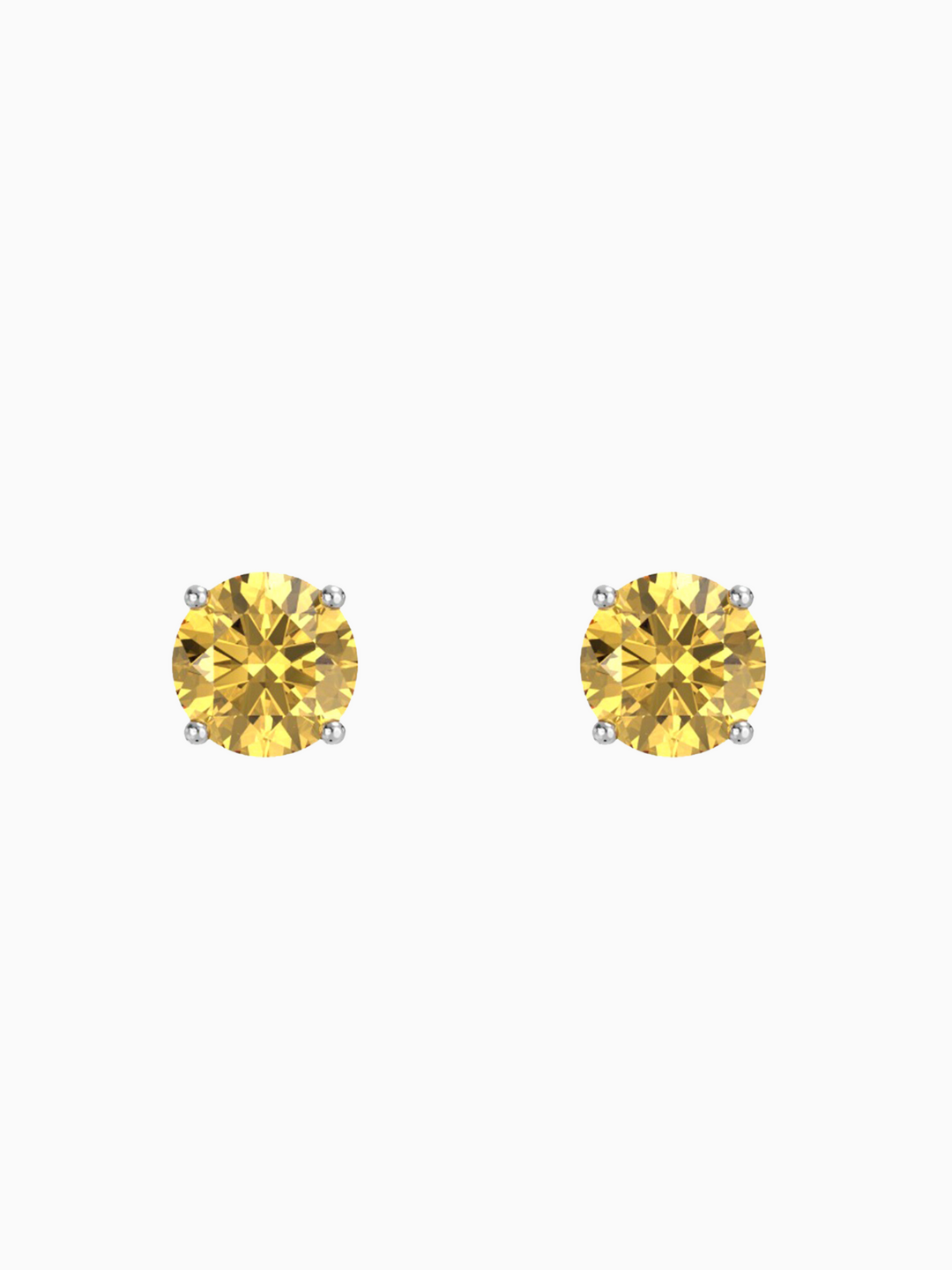 Lynn Earring (Citrine) - Rhodium Plated