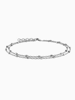 Load image into Gallery viewer, Mira Double Chain Bracelet - Rhodium Plated
