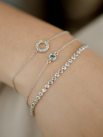 Load image into Gallery viewer, Fleur Bracelet (London Blue Topaz) - Rhodium Plated
